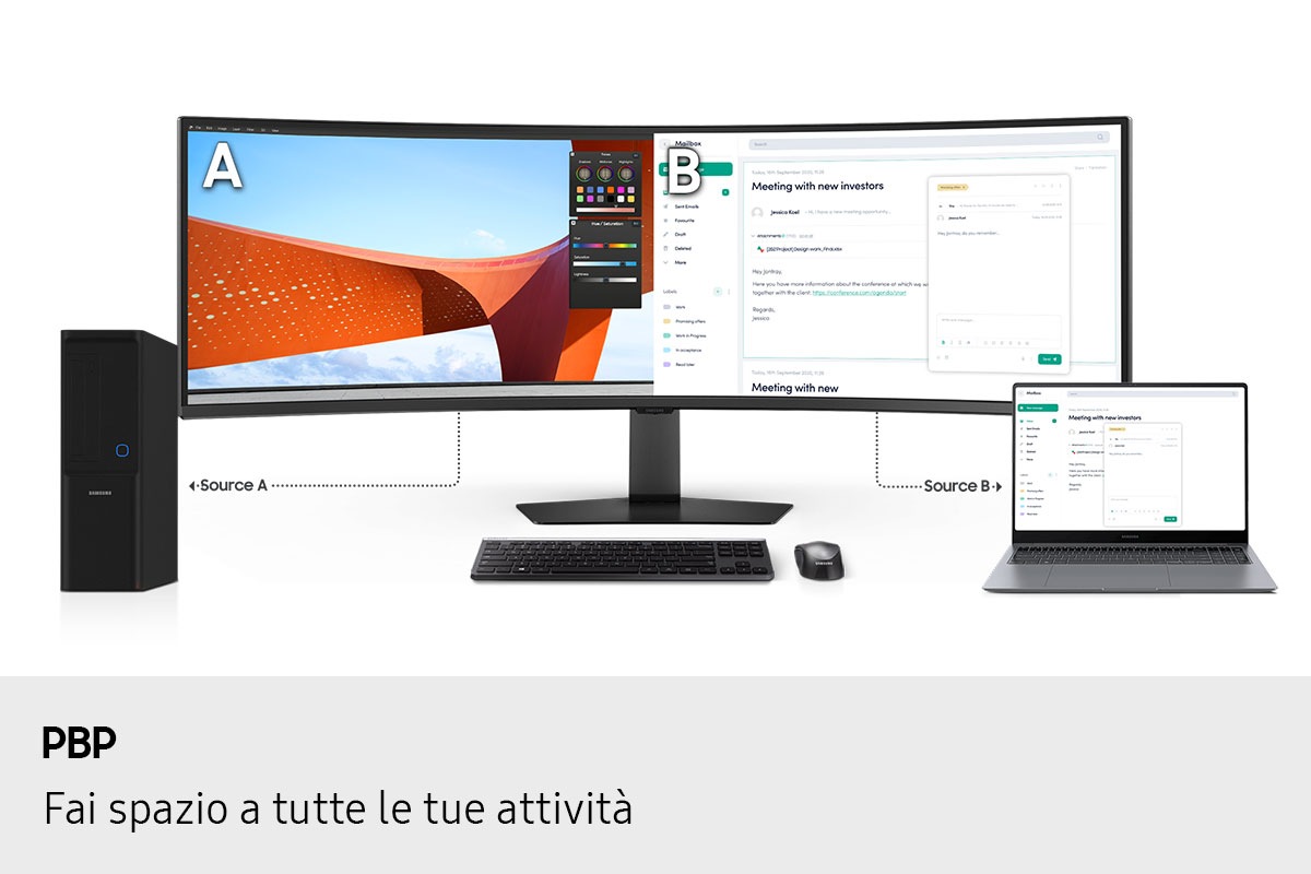 Monitor HRM ViewFinity Serie S9 - S95UF da 49" DQHD Curvo Black