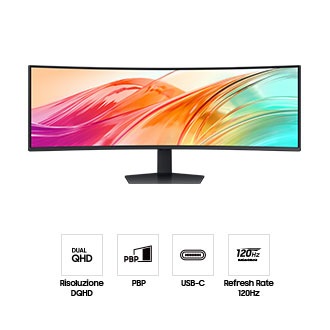 Monitor HRM ViewFinity Serie S9 - S95UF da 49" DQHD Curvo Black