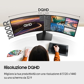 Monitor HRM ViewFinity Serie S9 - S95UF da 49" DQHD Curvo Black