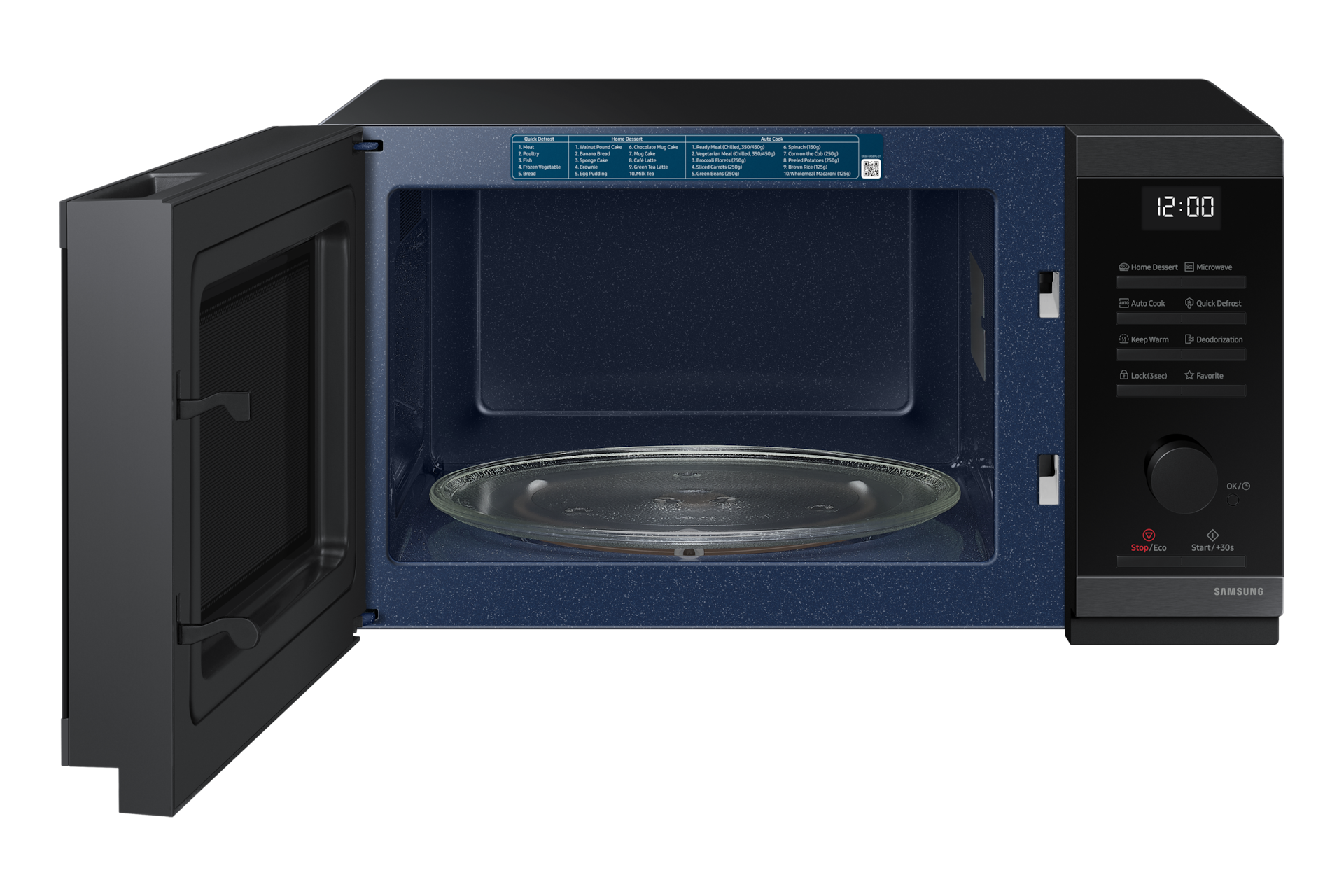 MW4000D Grill/Solo MWO With Grill Fry and Bread Defrost Front-Open1 Black 