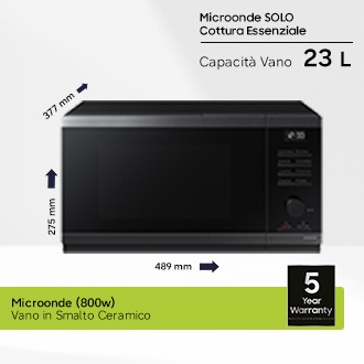 Microonde Samsung Solo Cottura Essenziale 23L MS23DG4504AGE1 Black