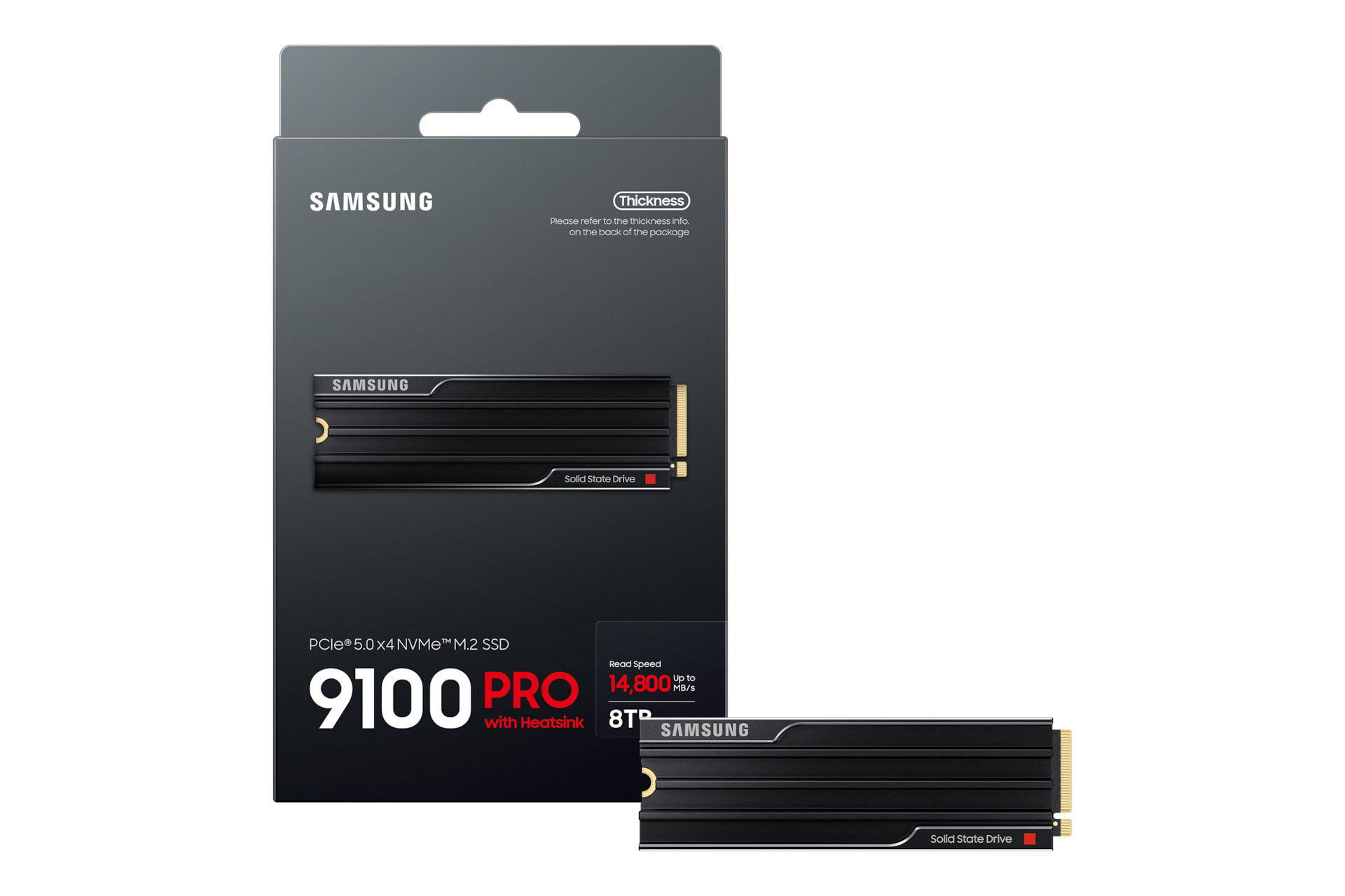 9100 PRO NVMe con dissipatore di calore SSD interno 8TB PKG-Full-Shot Black 