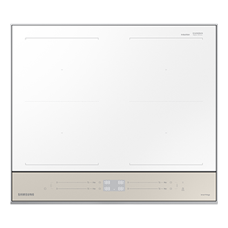 Samsung NZ64B5067YY Bespoke Slim Fit Piano cottura a induzione cm 59 - 4  fuochi 4 - Wifi - Beige / Vetroceramica bianco - Touch control / Touch  slider - Potenza 7400 W 