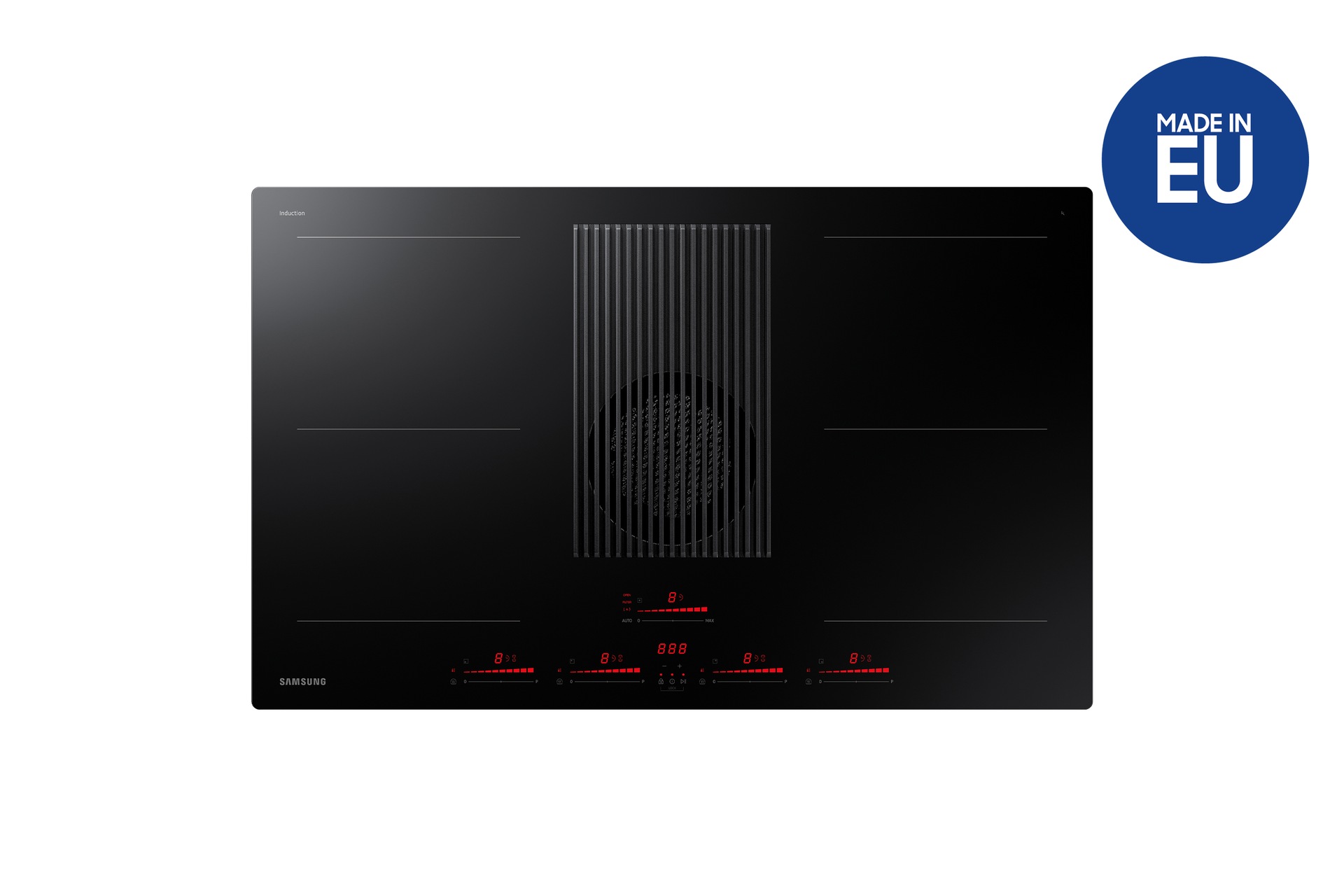 Piano a induzione con cappa integrata aspirante Samsung Infinite Line™ 80cm NZ84T9747UK Black