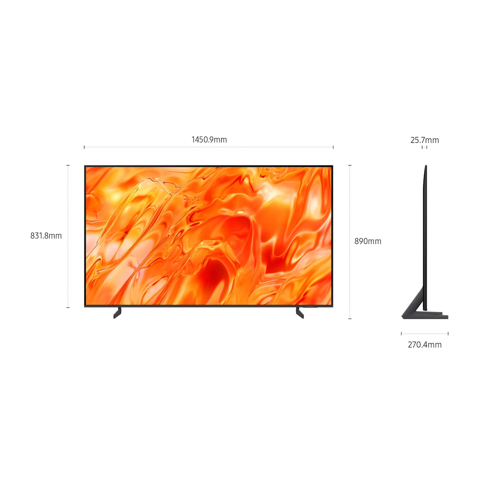 65" Neo QLED QN70H 4K Samsung Vision AI Smart TV (2026) L-Side Black 