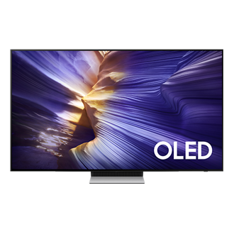 {size}" OLED S91F 4K Samsung Vision AI Smart TV (2025) Front Black 