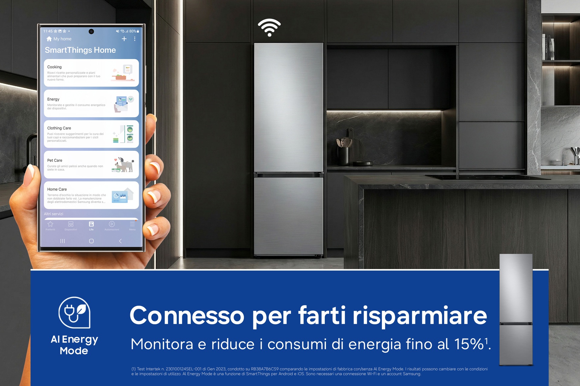 Frigorifero Combinato Samsung Bespoke AI 1.85m 344L Personalizzabile RB34C7B5DAP Prism