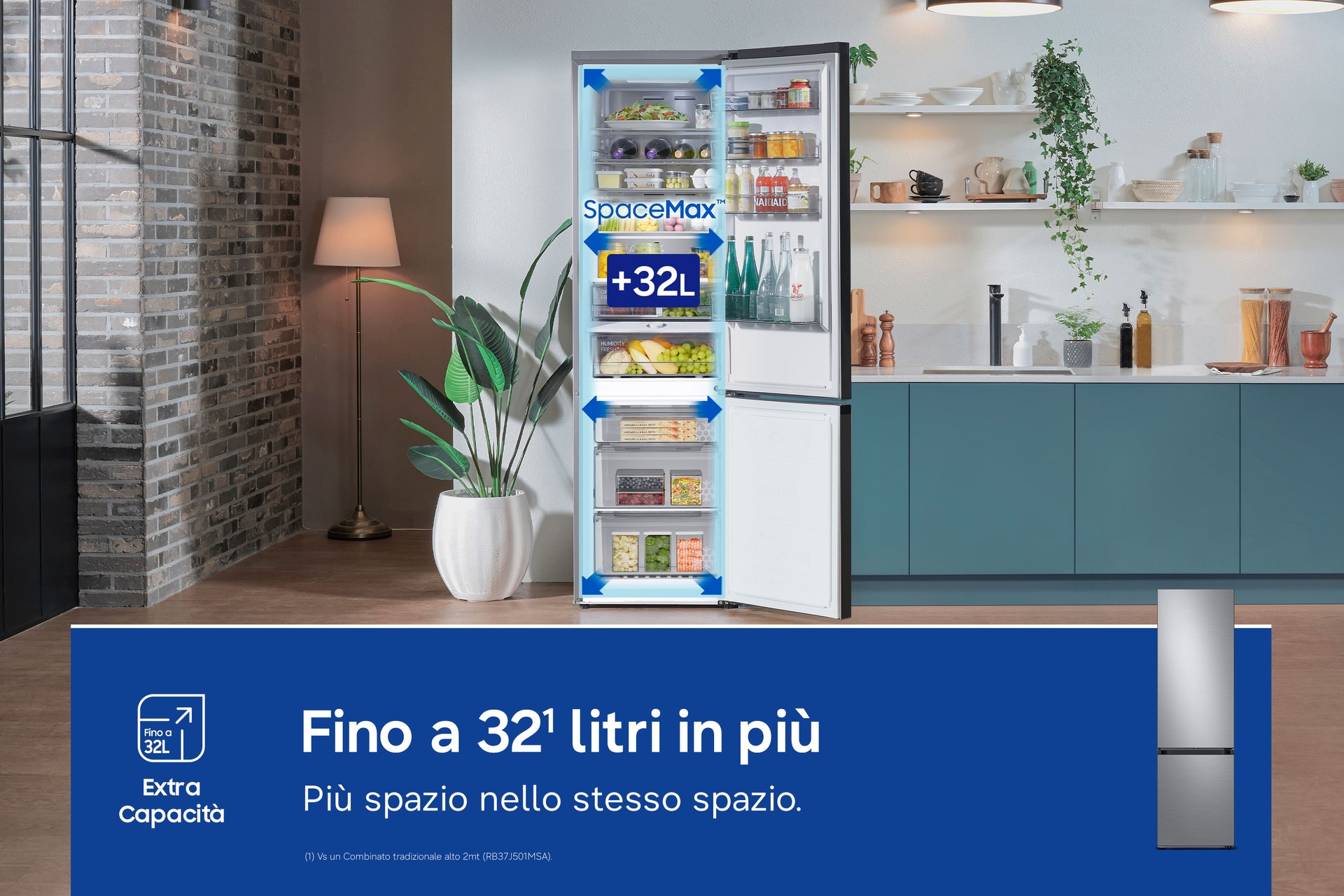 Frigorifero Combinato Samsung Bespoke AI 1.85m 344L Personalizzabile RB34C7B5DAP Prism