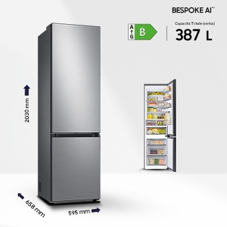 Frigorifero Combinato Samsung Bespoke AI 1.85m 344L Personalizzabile RB34C7B5DAP Prism
