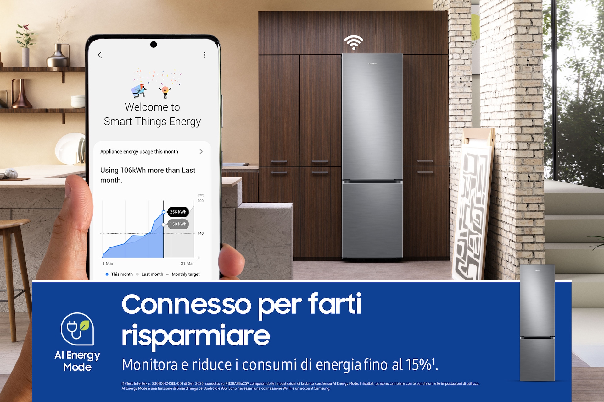 Frigorifero Combinato Samsung EcoFlex AI 2m 390L RB38C705CSR Metal Inox