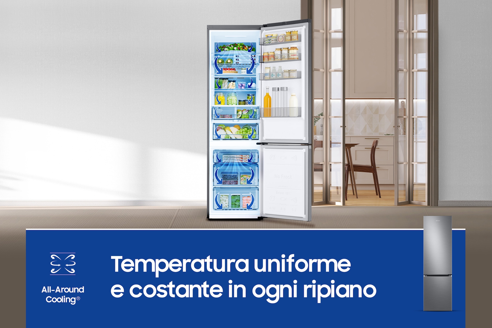 Frigorifero Combinato Samsung EcoFlex AI 2m 390L RB38C705CSR Metal Inox