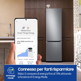Frigorifero Combinato Samsung EcoFlex AI 2m 390L RB38C705CSR Metal Inox