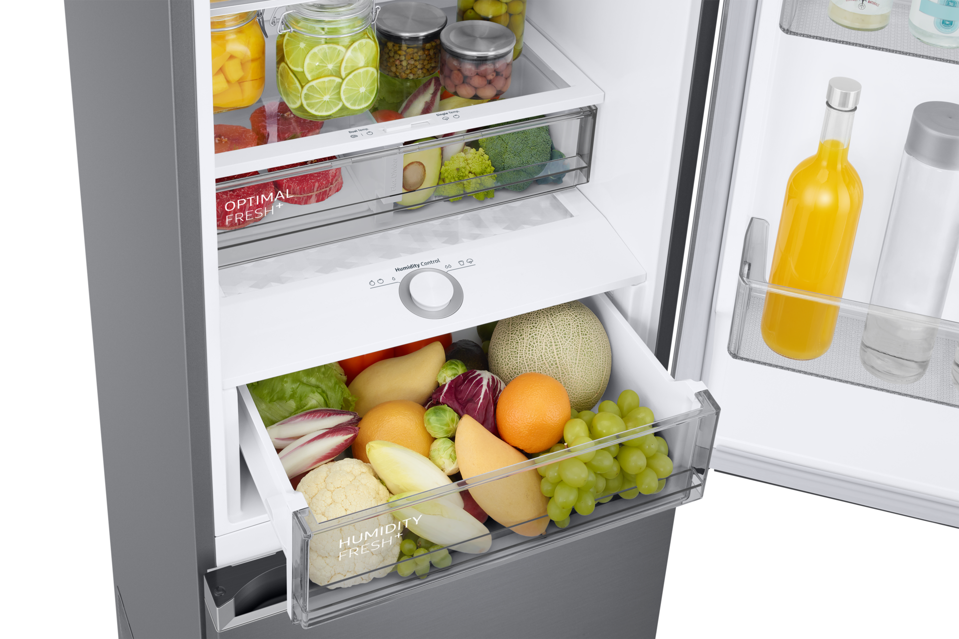 Bottom Mount Freezer with SmartThings AI energy mode and All Around Cooling RB38C705CSR/EF Detail-2Temp-Zone3 Silver 