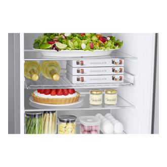 Bottom Mount Freezer with SmartThings AI energy mode and All Around Cooling RB38C705CSR/EF Detail-Wine-Shelf Silver 