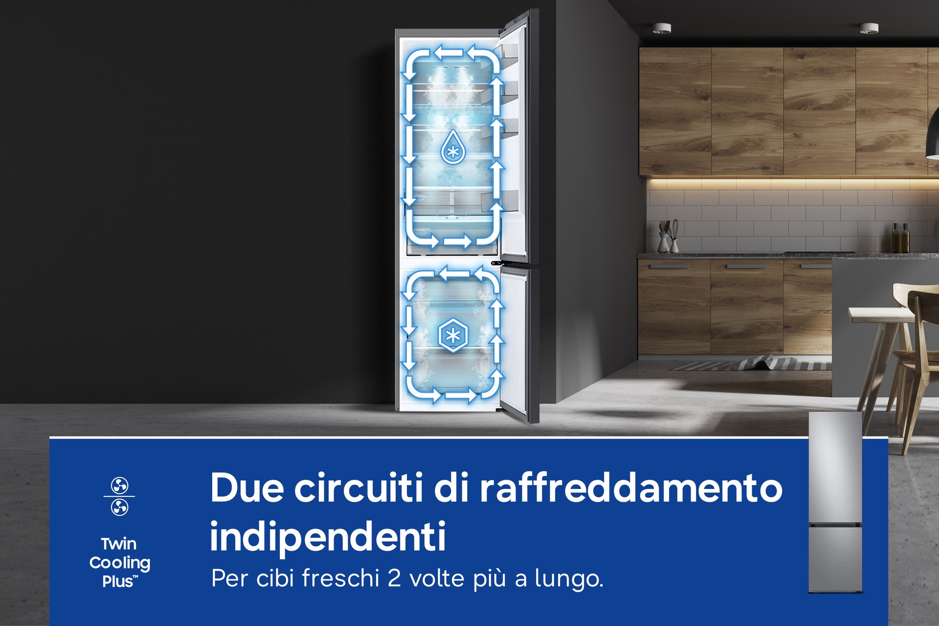 Frigorifero Combinato Samsung Bespoke AI 2m 387L RB38C7B5BS9/EF Silver