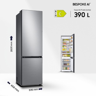 Bespoke Bottom Mount Freezer with SmartThings AI energy mode and all around cooling Silver
