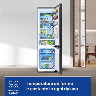 Bespoke Bottom Mount Freezer with SmartThings AI energy mode and all around cooling Silver