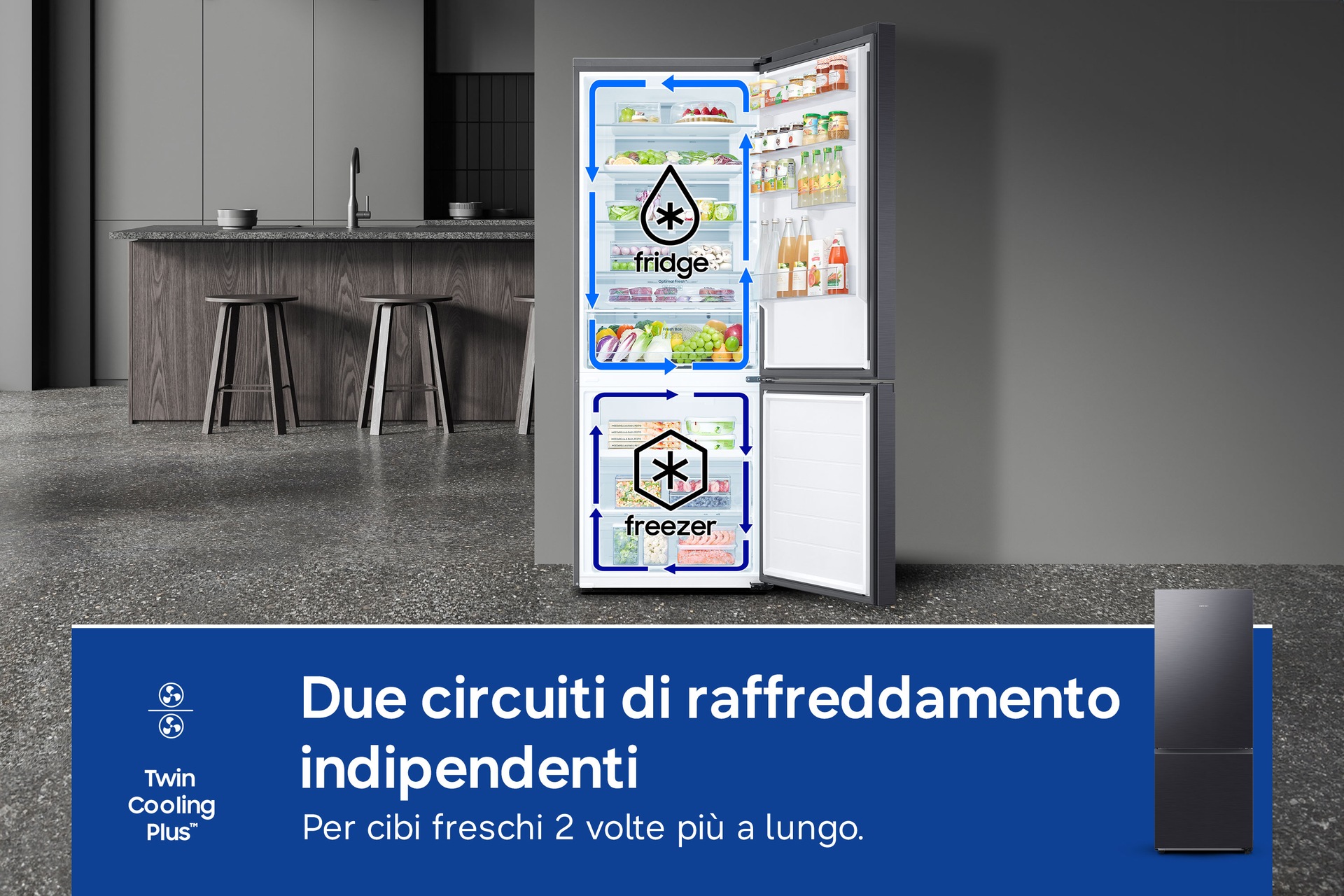 Frigorifero Combinato Samsung FIRST 75 AI largo 75cm Total No Frost 538L RB53DG706AB1EF Black Doi