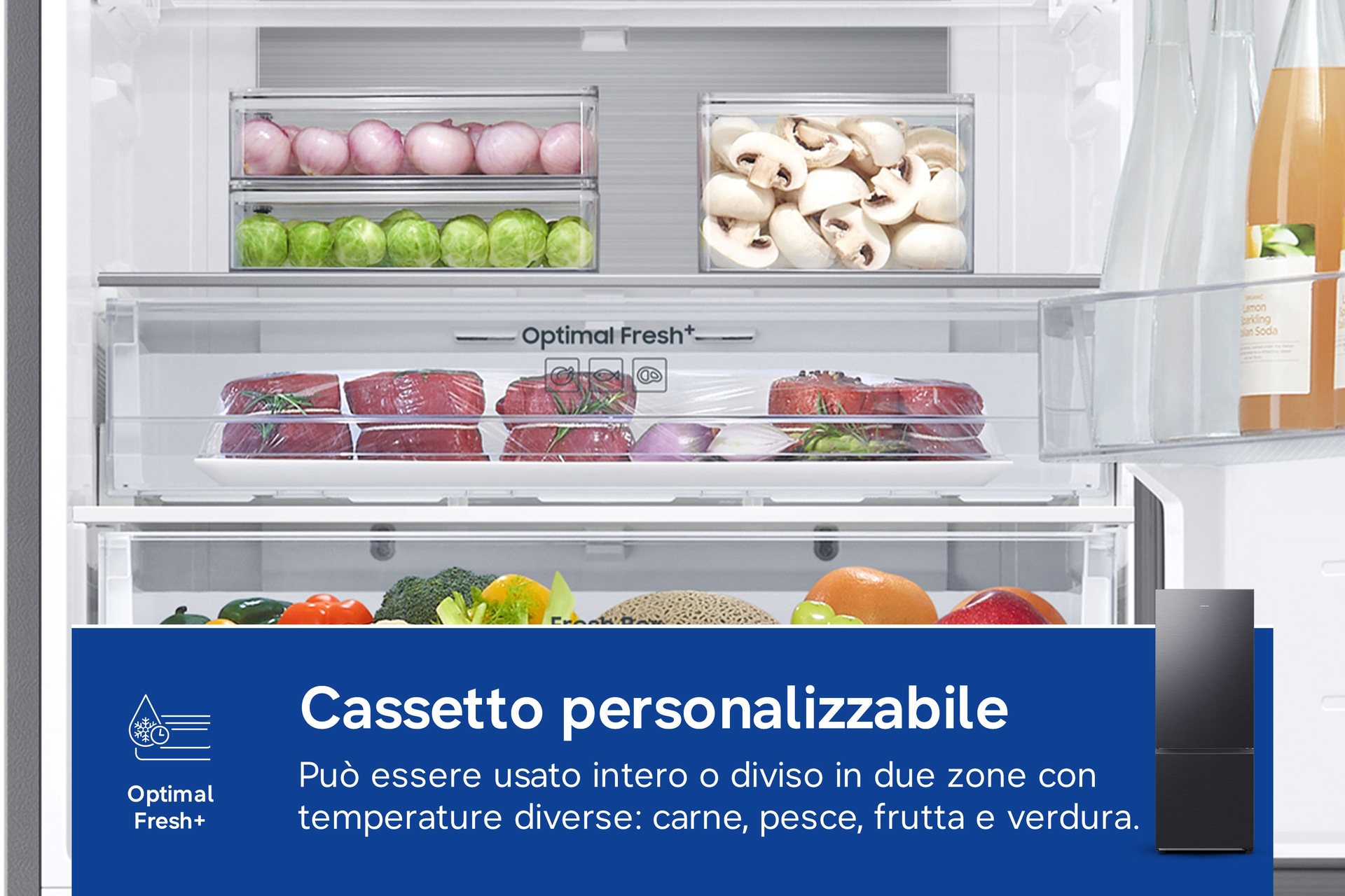 Frigorifero Combinato Samsung FIRST 75 AI largo 75cm Total No Frost 538L RB53DG706AB1EF Black Doi