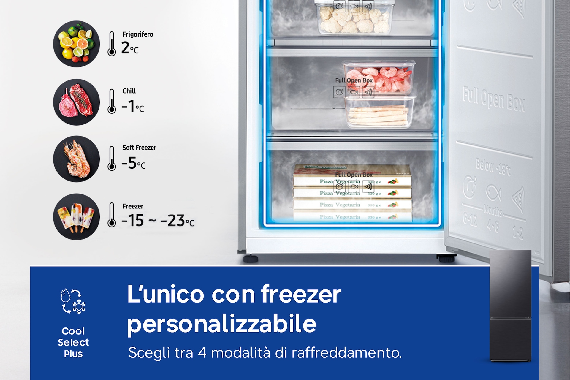 Frigorifero Combinato Samsung FIRST 75 AI largo 75cm Total No Frost 538L RB53DG706AB1EF Black Doi
