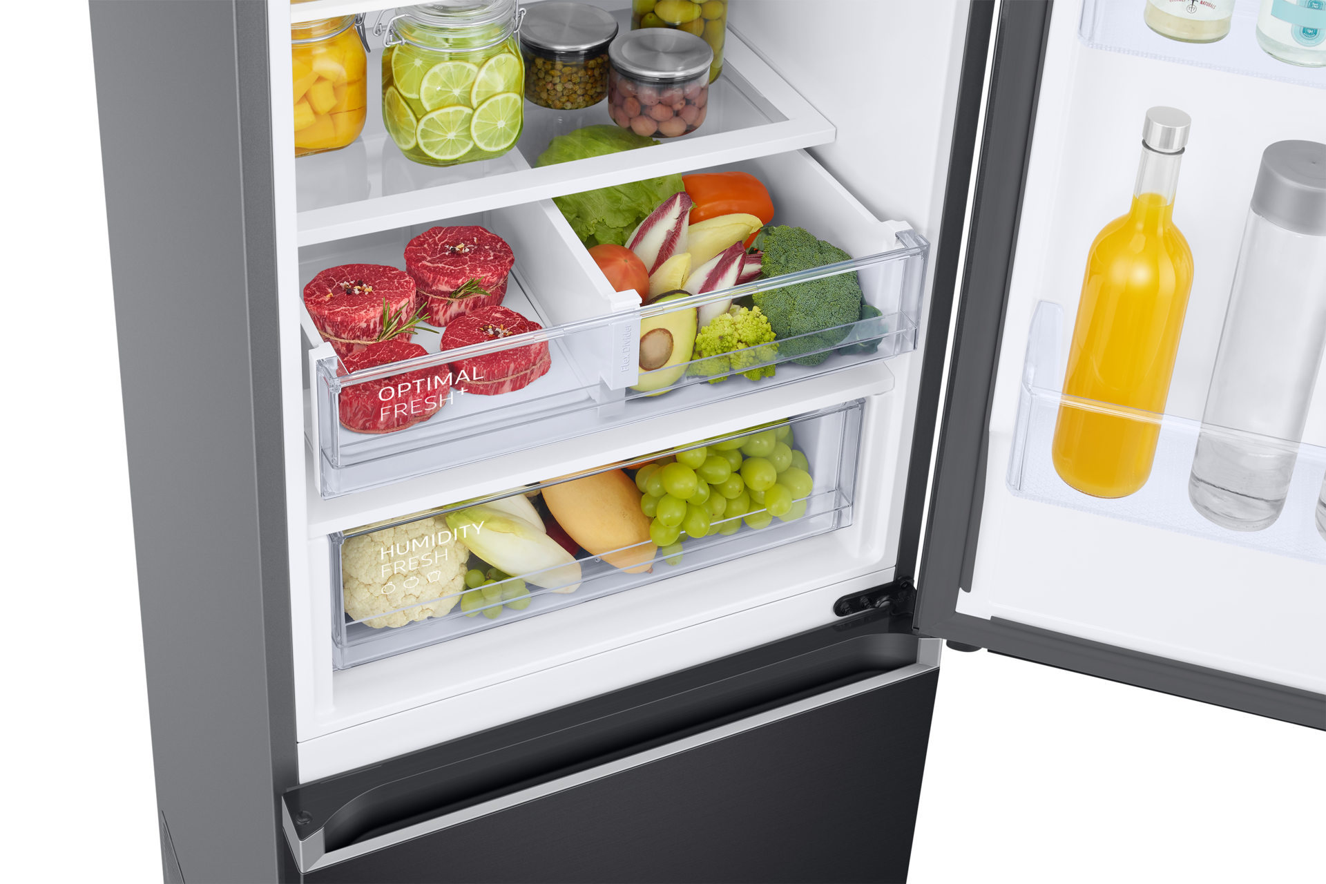 RB7300 Bottom Mount Freezer Refrigerator with Twin Cooling Plus Detail-2Temp-Zone2 Black 