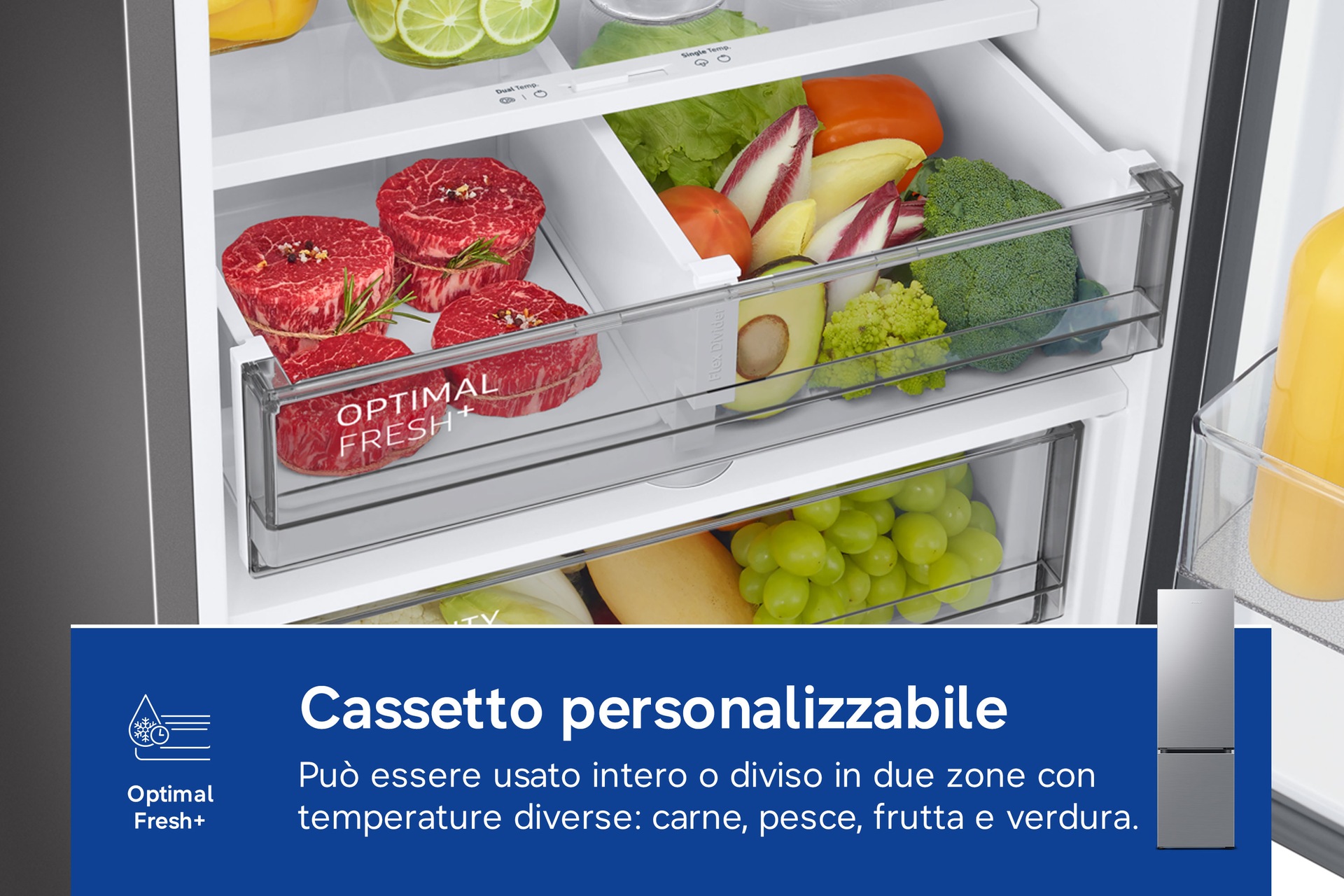 RB7300 Bottom Mount Freezer Refrigerator with Twin Cooling Plus Silver
