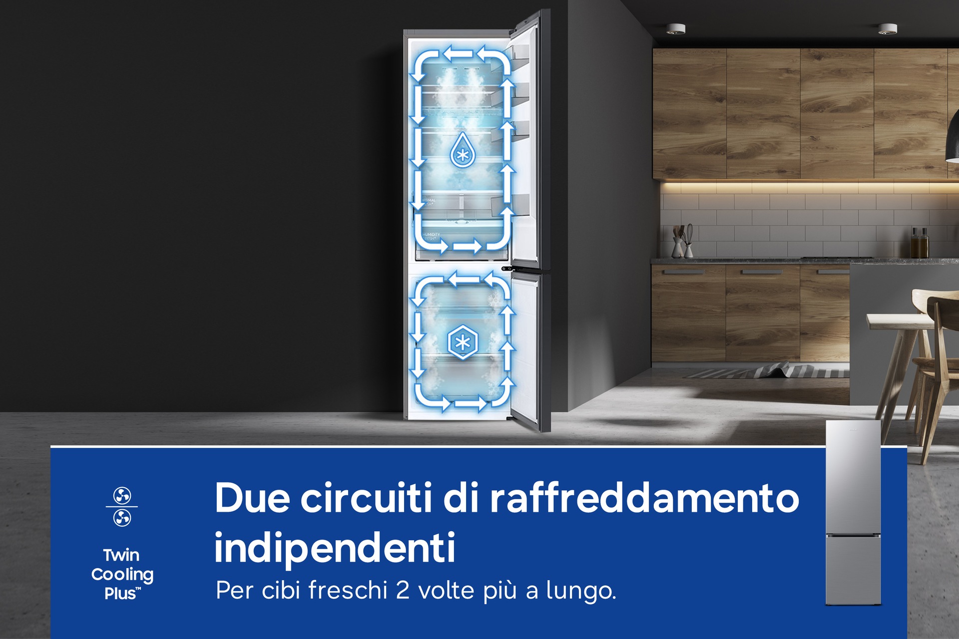 RB7300 Bottom Mount Freezer Refrigerator with Twin Cooling Plus Silver