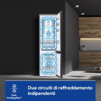 RB7300 Bottom Mount Freezer Refrigerator with Twin Cooling Plus Silver