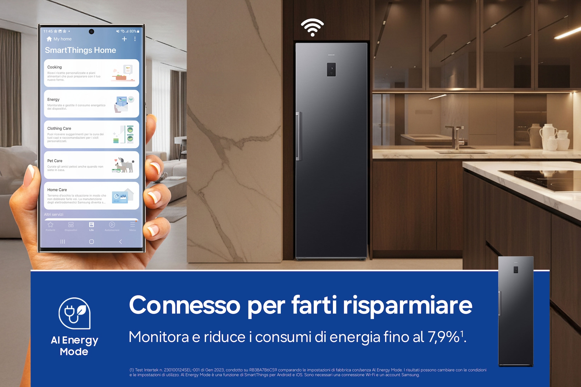 Frigorifero Monoporta Samsung Serie Bespoke AI 387L RR70H39CCTEF Black