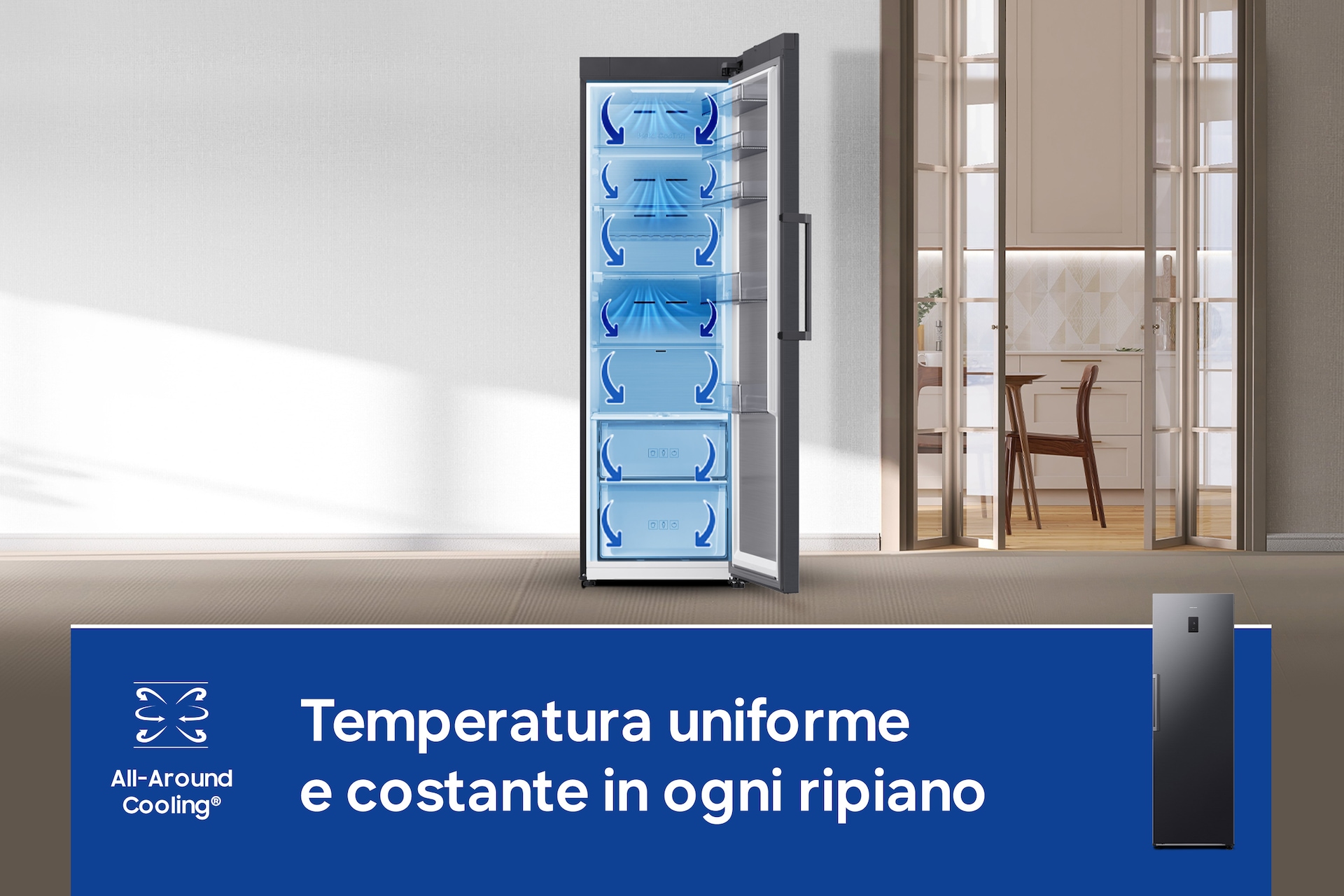 Frigorifero Monoporta Samsung Serie Bespoke AI 387L RR70H39CCTEF Black