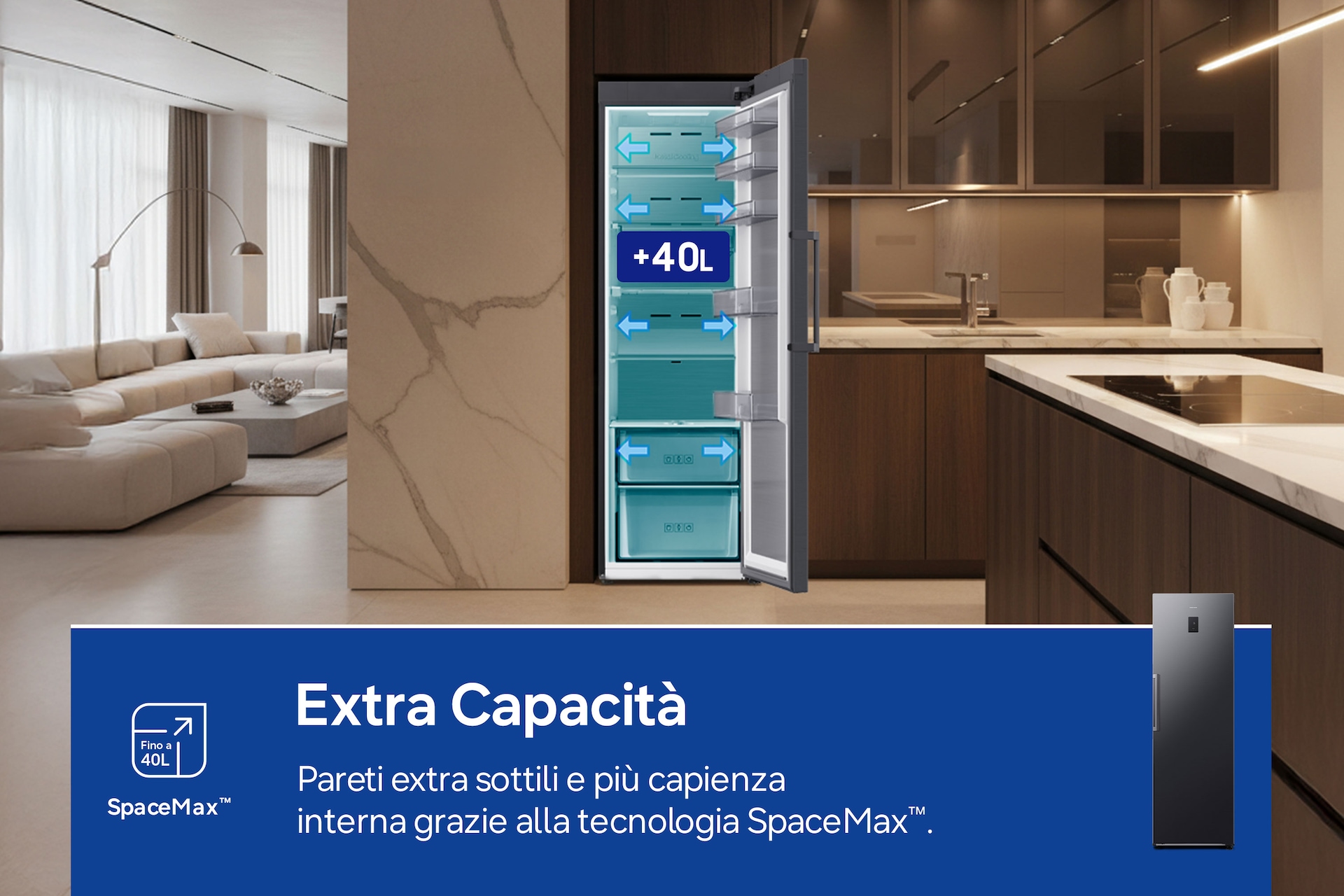 Frigorifero Monoporta Samsung Serie Bespoke AI 387L RR70H39CCTEF Black