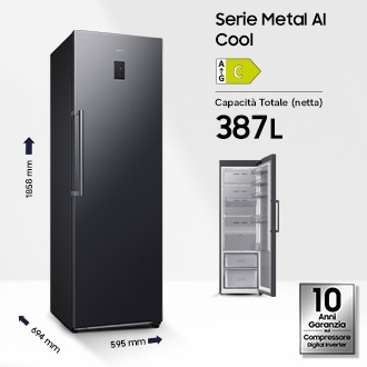 Frigorifero Monoporta Samsung Serie Bespoke AI 387L RR70H39CCTEF Black