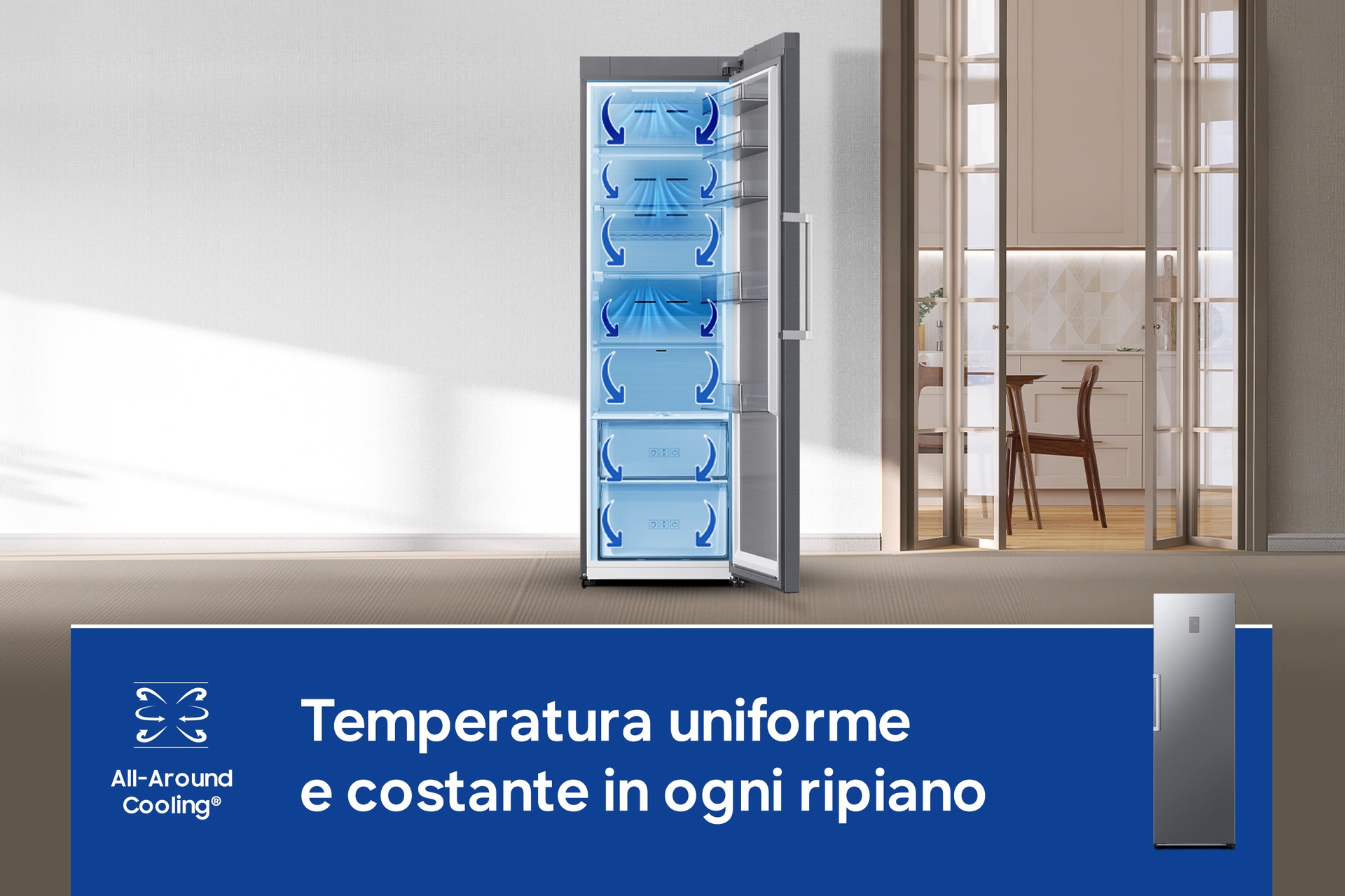 Frigorifero Monoporta Samsung Serie Bespoke AI 387L RR70H39CCTEF Silver