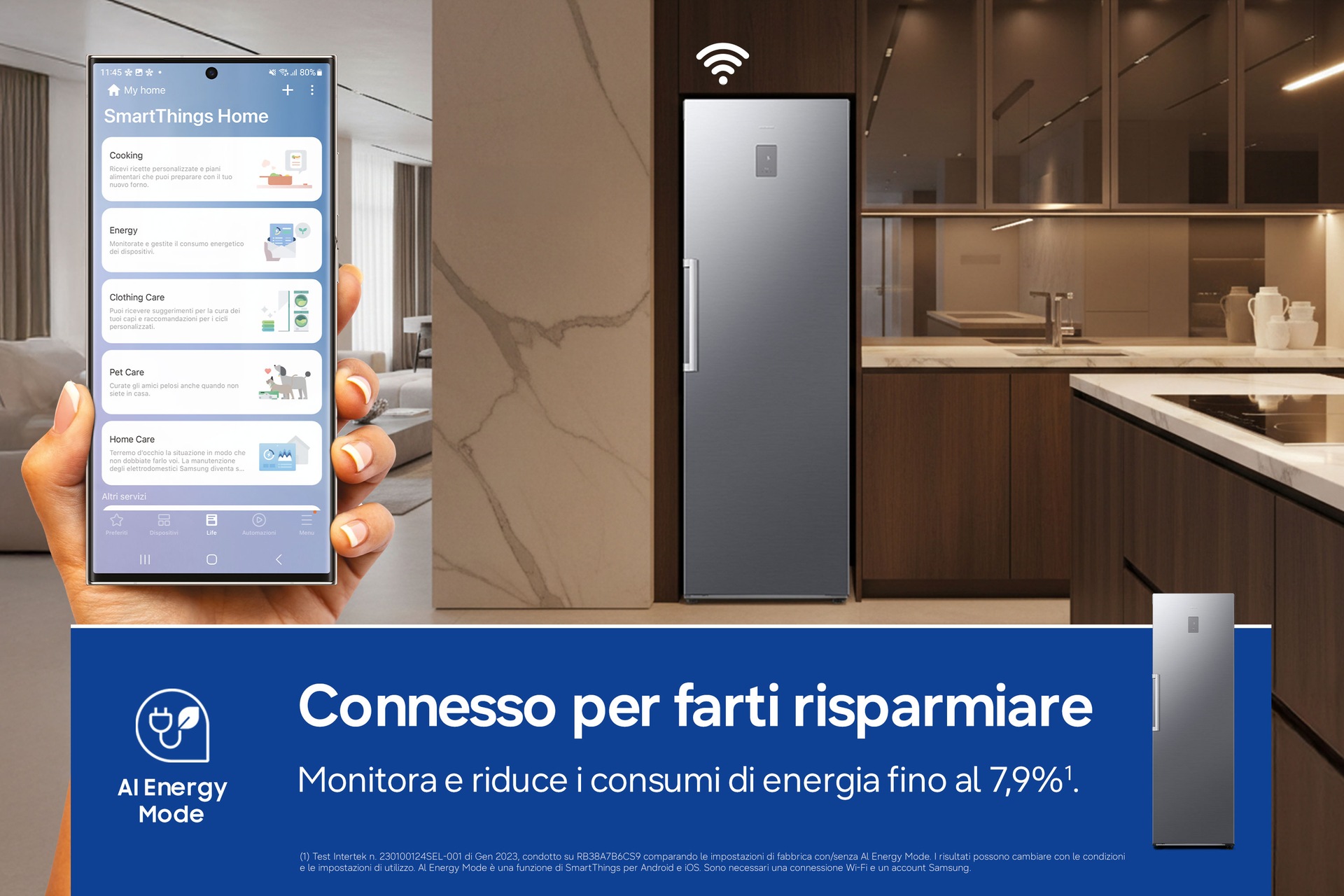 Frigorifero Monoporta Samsung Serie Bespoke AI 387L RR70H39CCTEF Silver