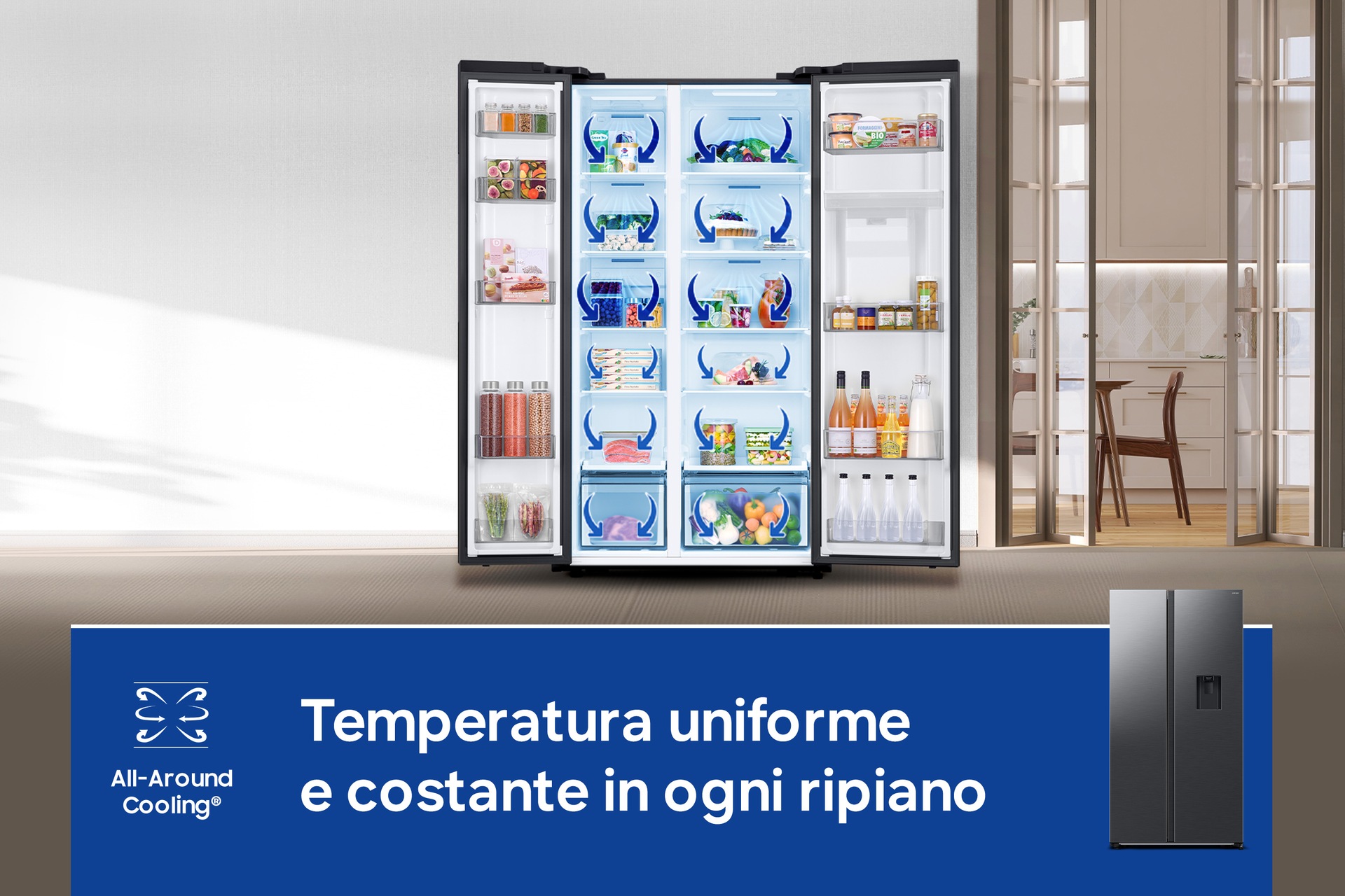 Frigorifero Side by Side Samsung Air Space AI 583L RS57DG400EM9EF Inox