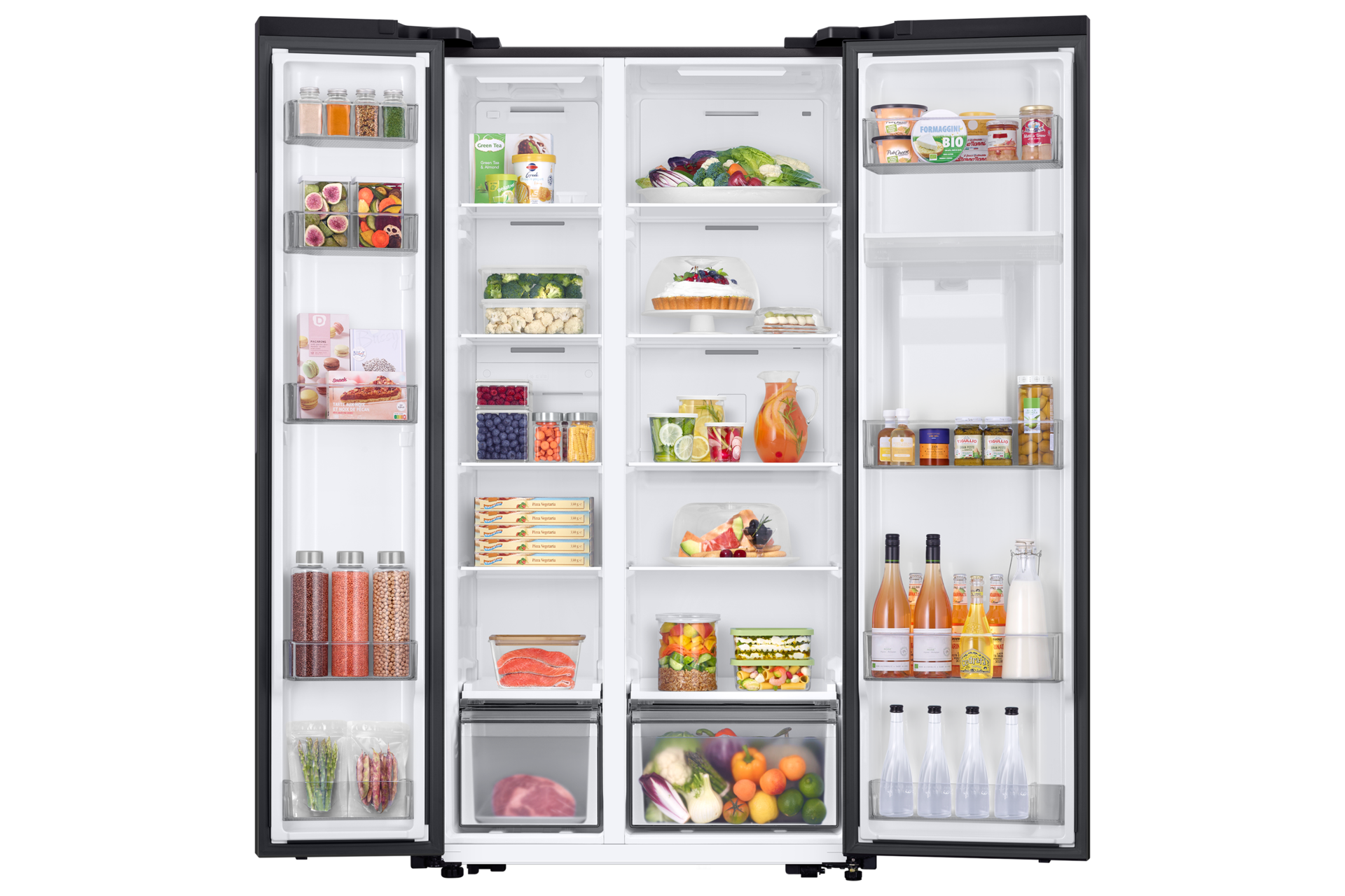 RS4000DC Side by Side with Large Capacity RS57DG400EM9EF Front-Open-With-Food Black 
