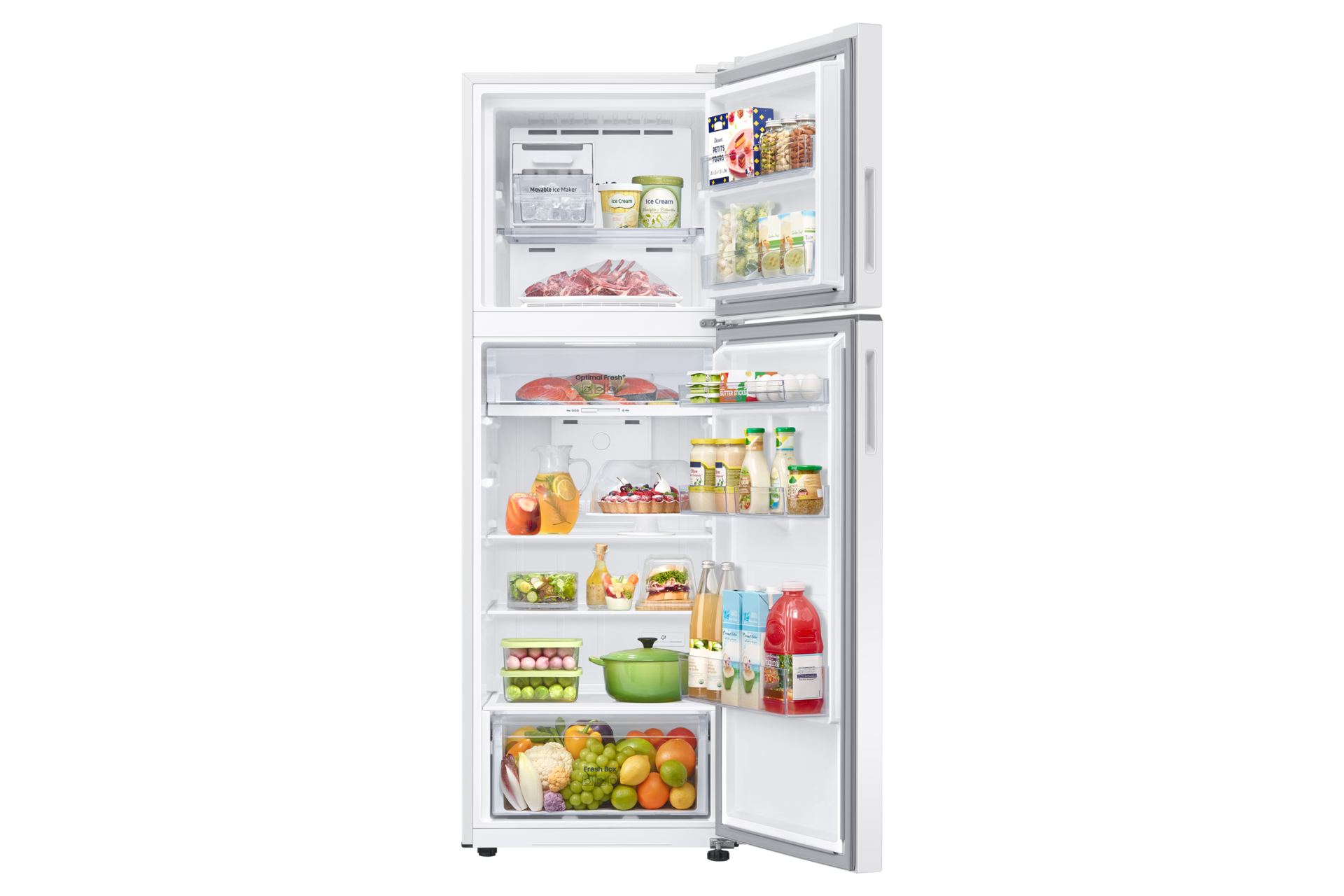 Frigorifero Doppia Porta Samsung EcoFlex AI 305L RT31CG5624S9 Front-Open-With-Food White 