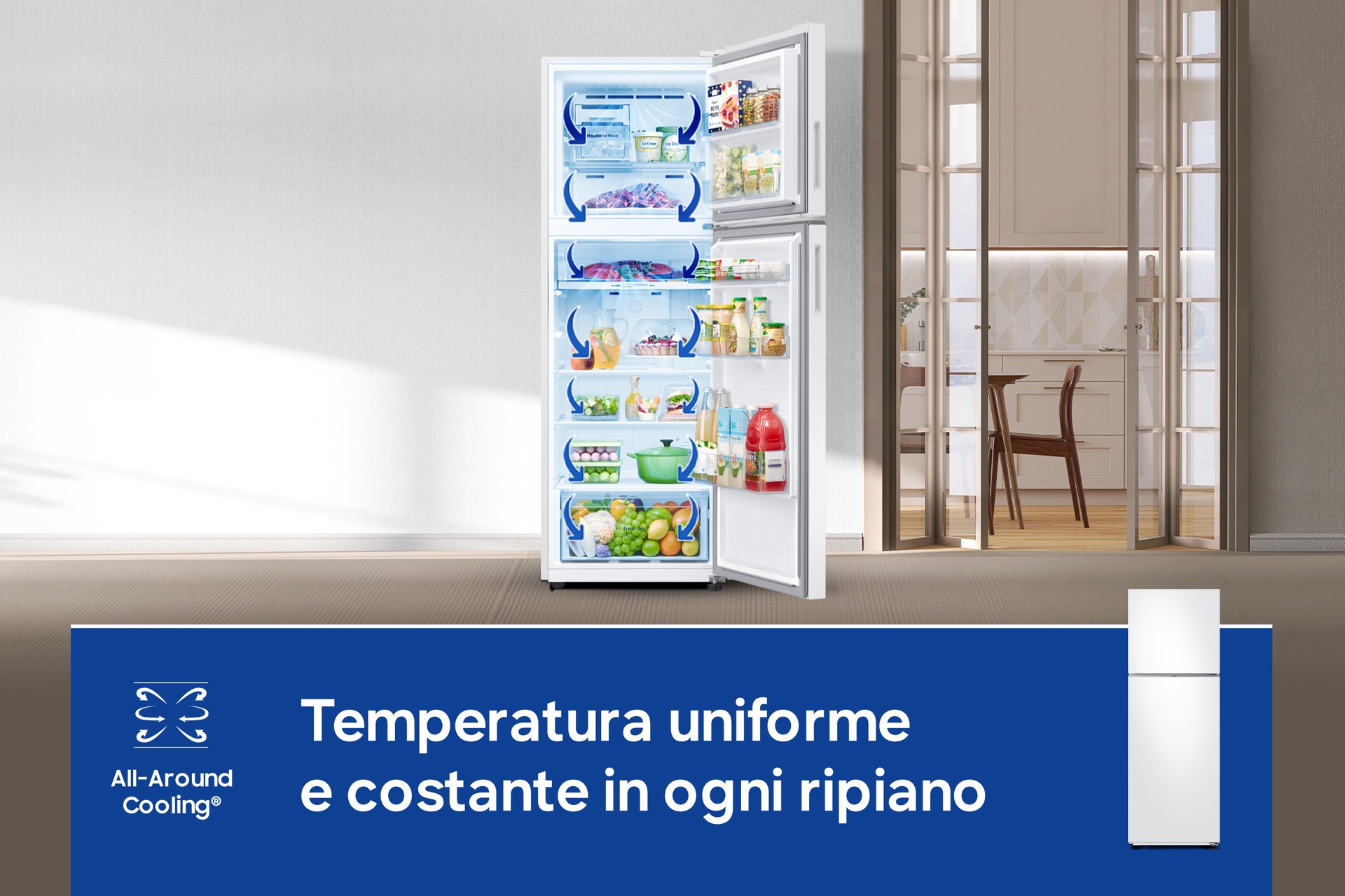 Frigorifero Doppia Porta Samsung EcoFlex AI 305L RT31CG5624S9 White