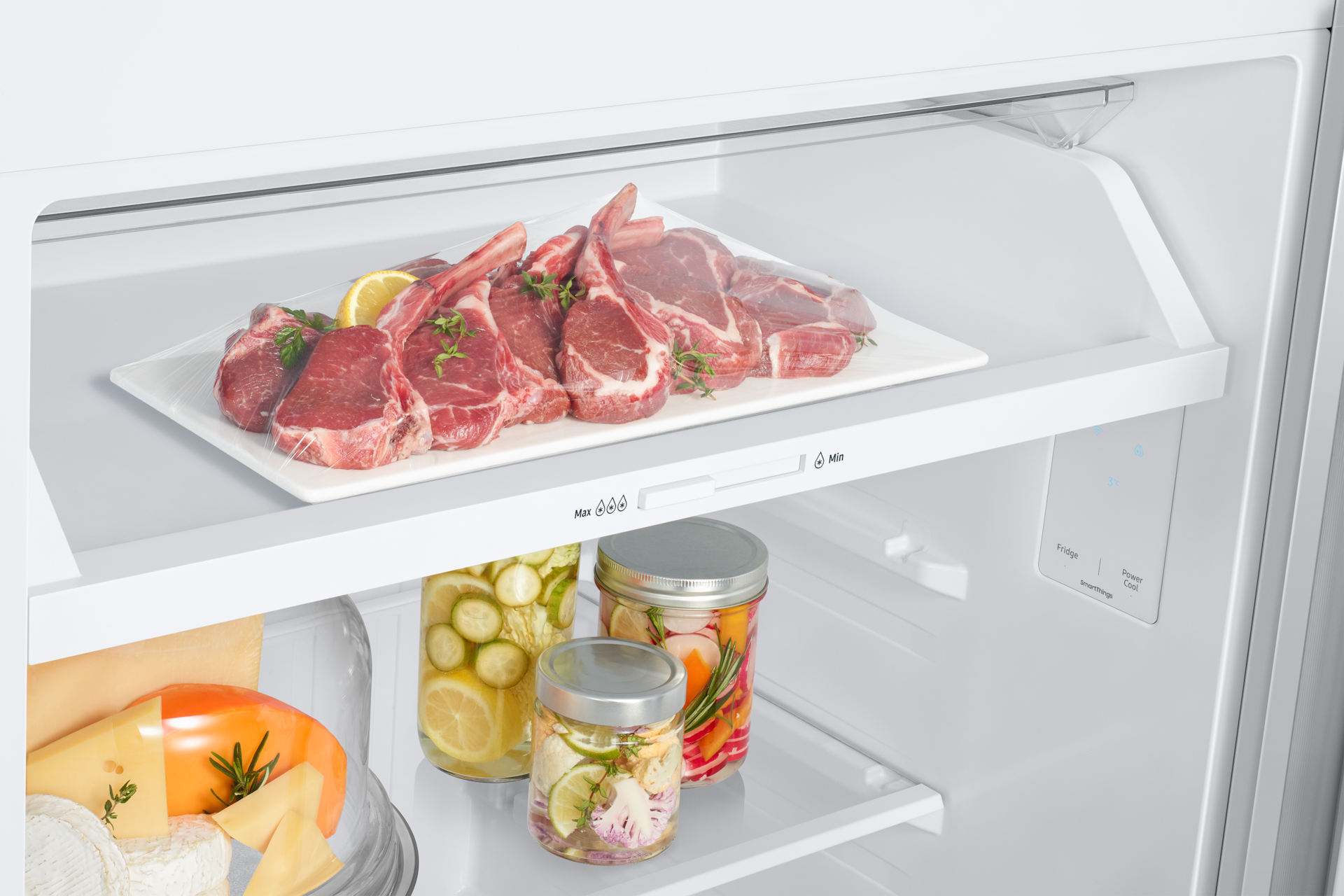 RT6300C Top Mount Freezer Refrigerators with SmartThings AI Energy Mode Optimal-fresh-Detail White 