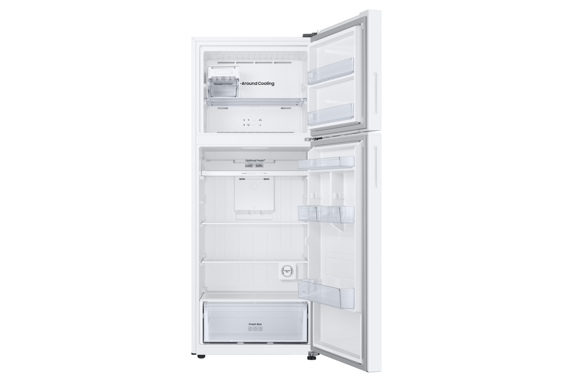 RT6300C Top Mount Freezer Refrigerators with SmartThings AI Energy Mode Front-Open-Without-Food White 