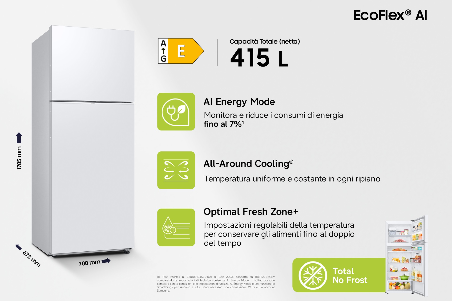 RT6300C Top Mount Freezer Refrigerators with SmartThings AI Energy Mode White