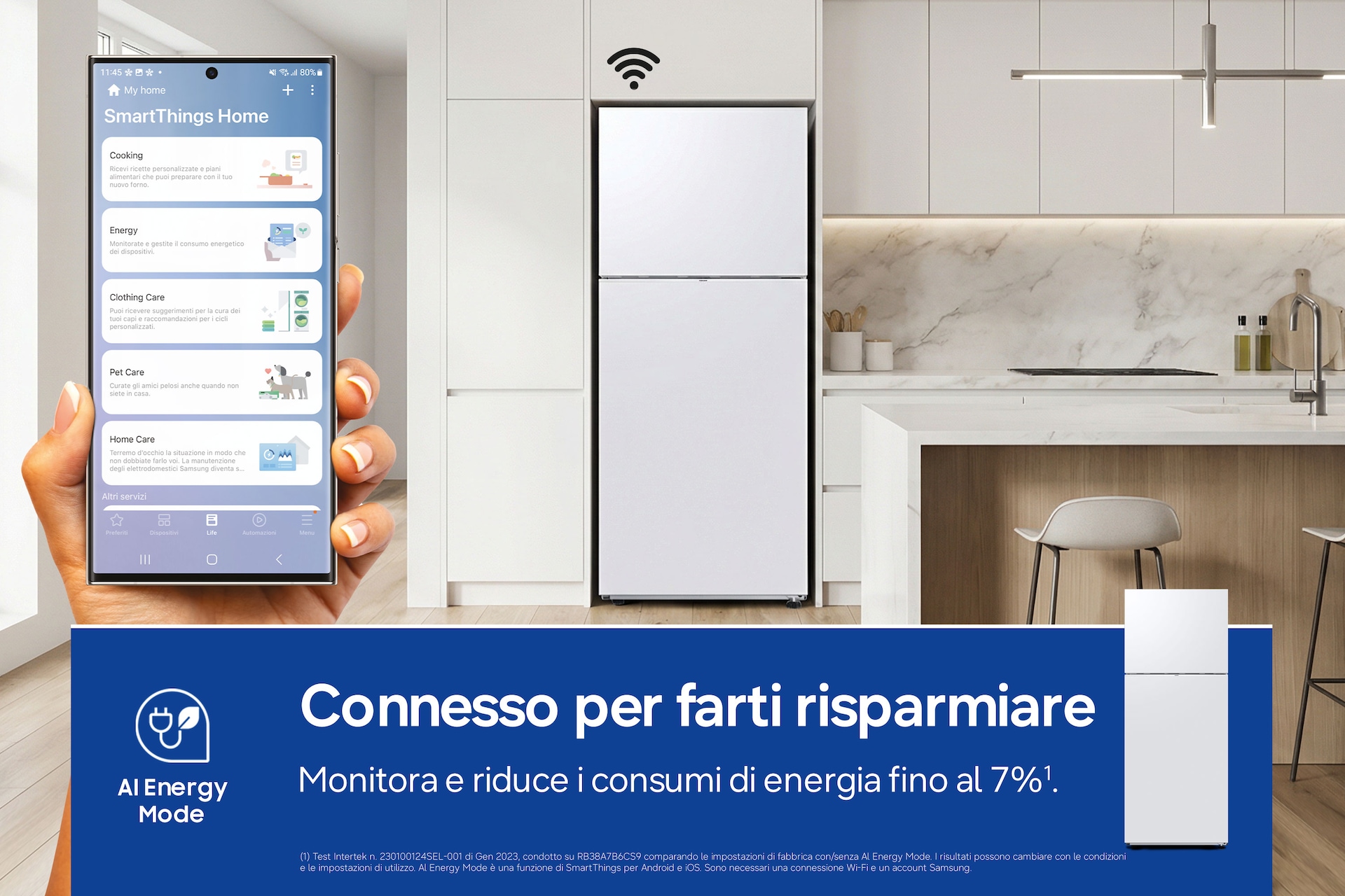 RT6300C Top Mount Freezer Refrigerators with SmartThings AI Energy Mode White