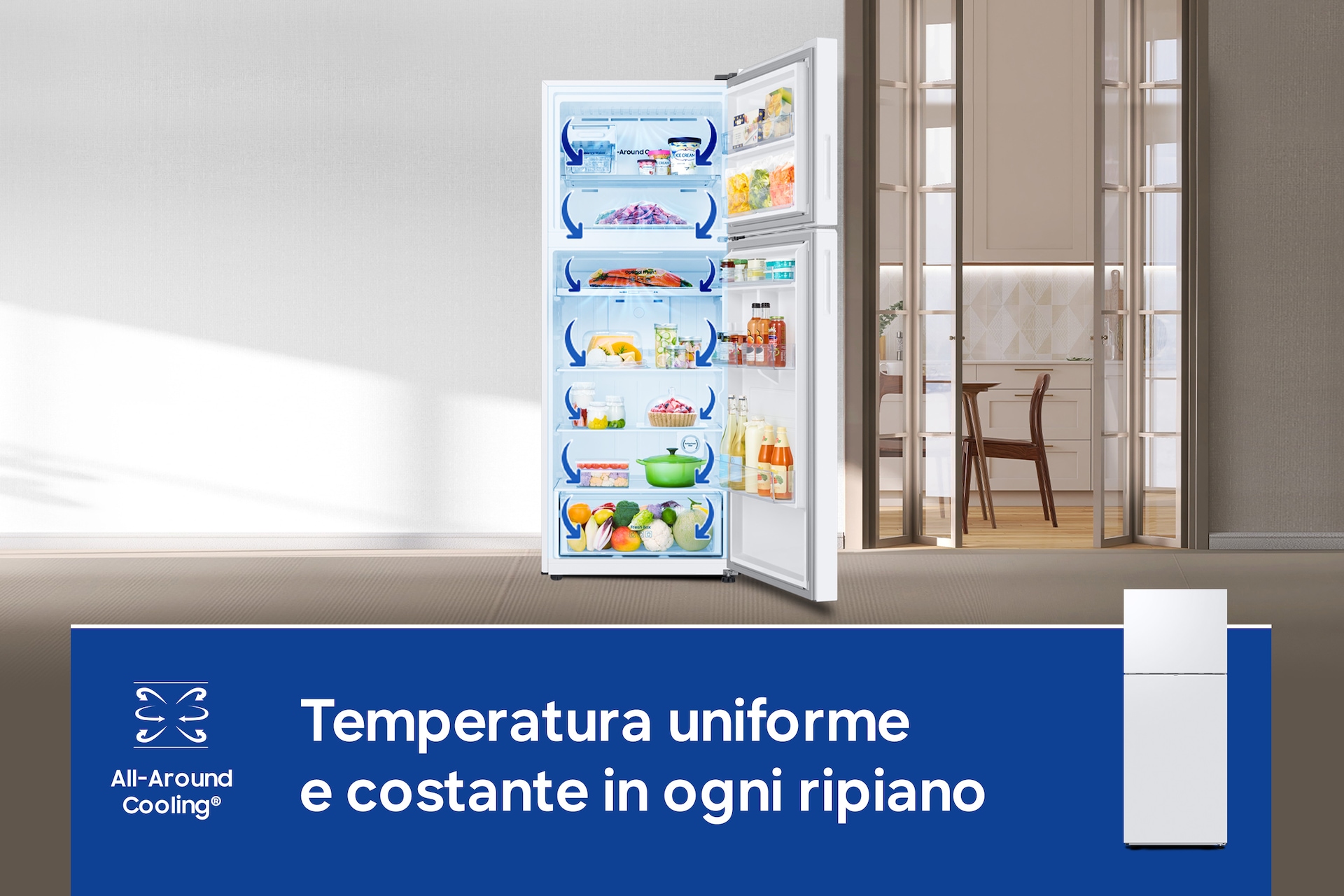 RT6300C Top Mount Freezer Refrigerators with SmartThings AI Energy Mode White
