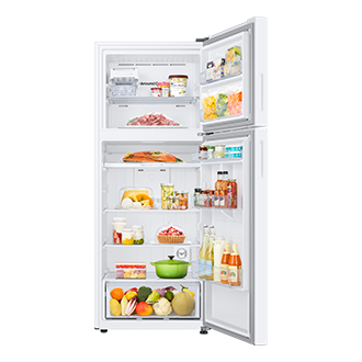 RT6300C Top Mount Freezer Refrigerators with SmartThings AI Energy Mode Front-Open-With-Food White 