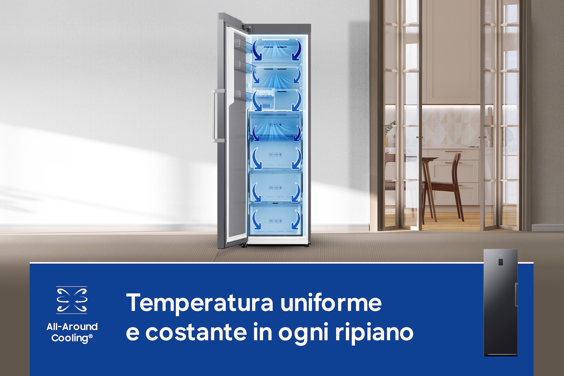 Freezer Monoporta Samsung Serie Bespoke AI 323L RZ70H32HDTEF Black
