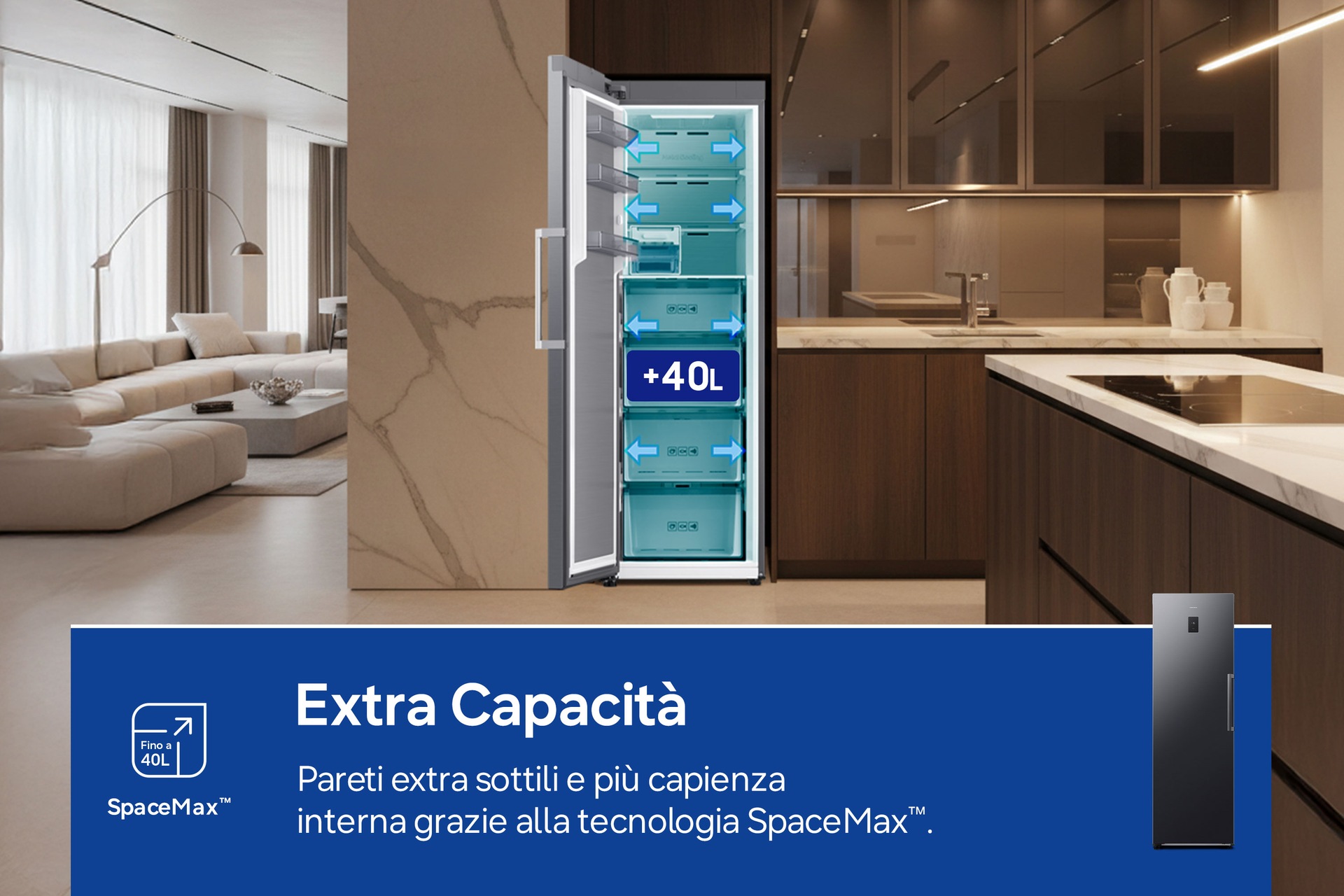 Freezer Monoporta Samsung Serie Bespoke AI 323L RZ70H32HDTEF Black