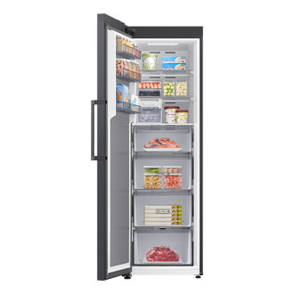 Freezer Monoporta Samsung Serie Bespoke AI 323L RZ70H32HDFEF Front-Open-With-Food1 Black 