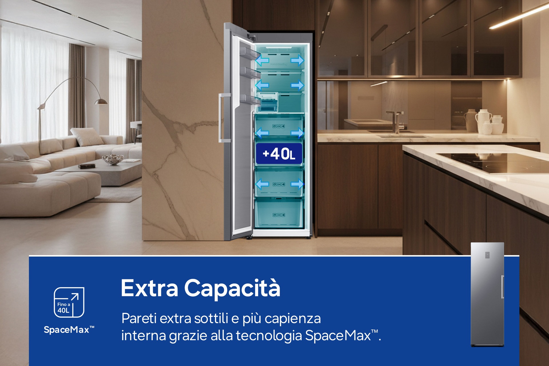 Freezer Monoporta Samsung Serie Bespoke AI 323L RZ70H32HDTEF Silver