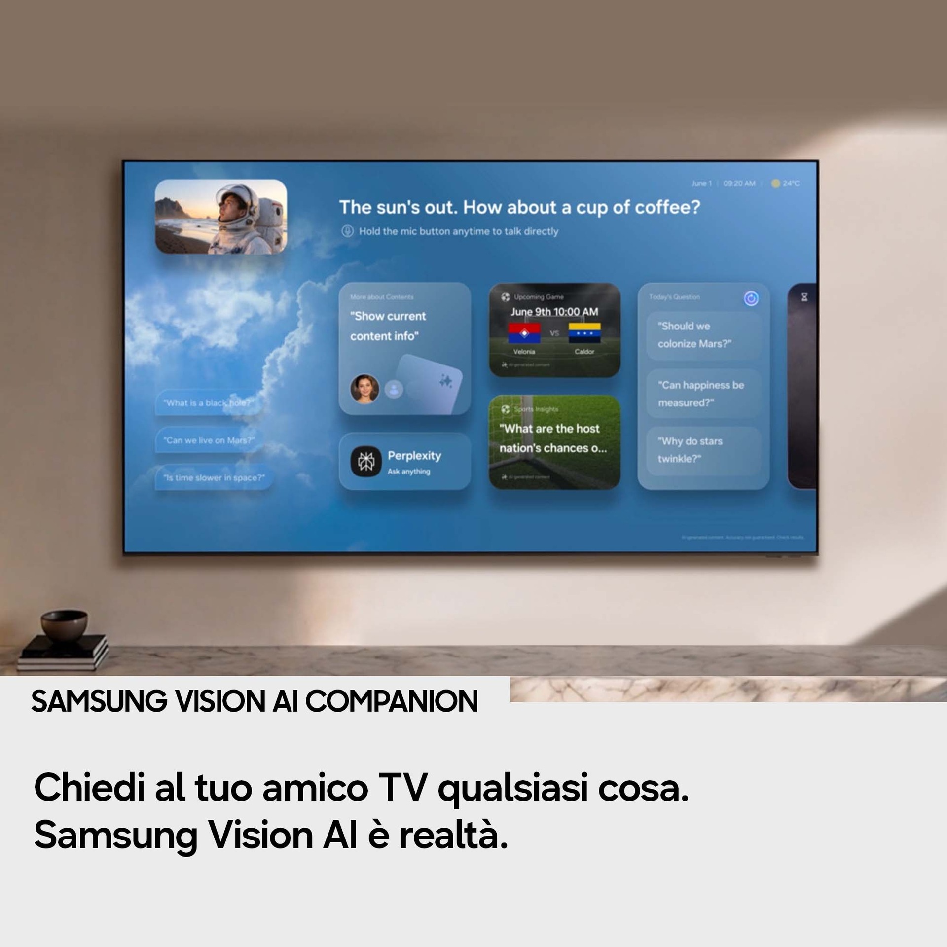 {size}" Mini LED M1EH 4K Samsung Vision AI Smart TV (2026) L-Perspective Black 