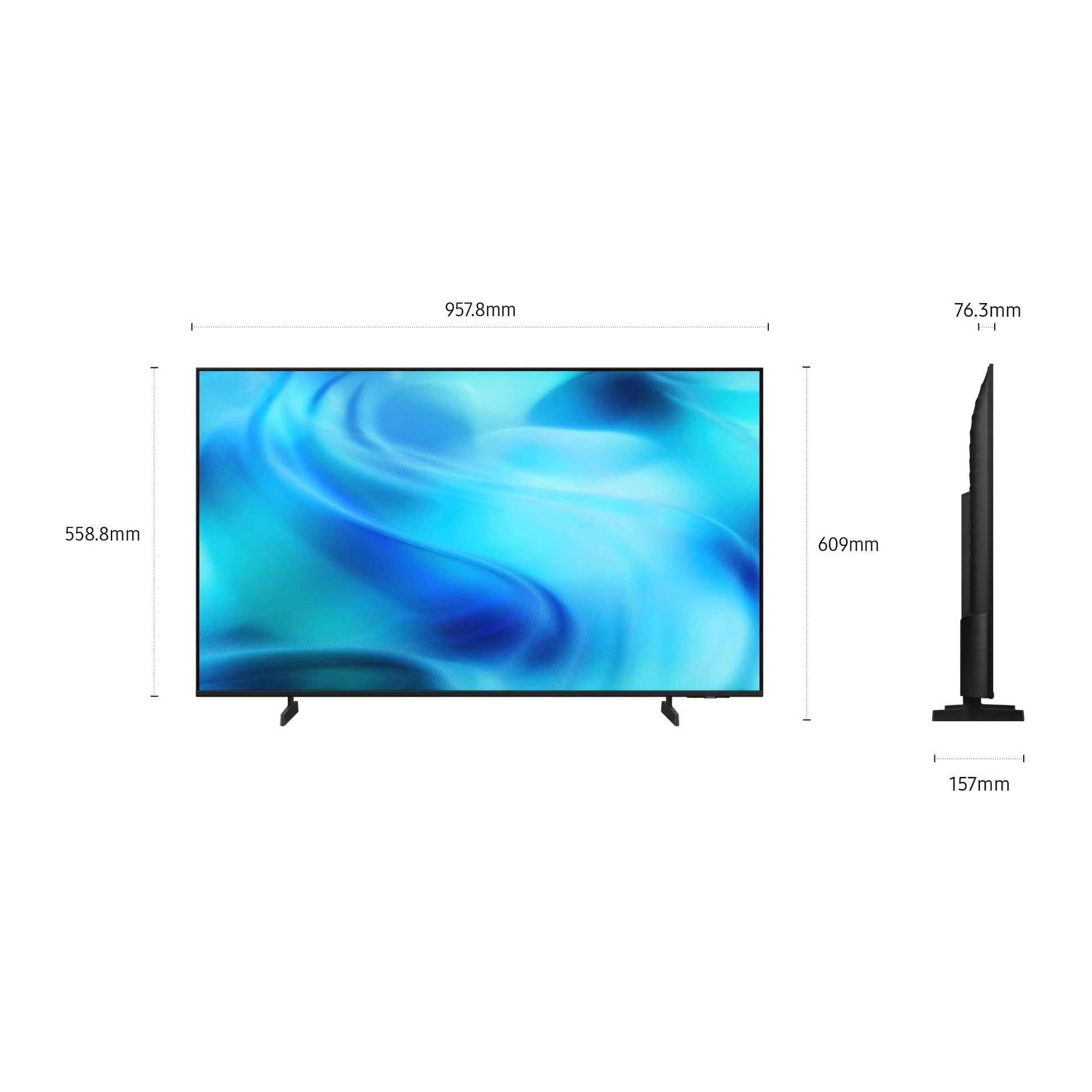 Vista laterale sinistra Smart TV da 43" Crystal UHD U7000H 4K con Samsung Vision AI (2026) nero